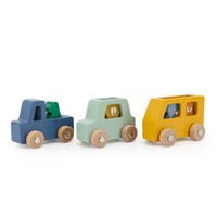 Ensemble De Voitures en Bois Animaux