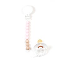 Pacifier Clip - Pur Pink Wood
