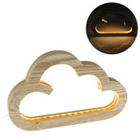 Veilleuse Nuage En Bois Led