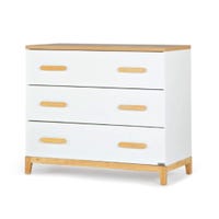 Commode à 3 tiroirs LaLa - Blanc/Naturel