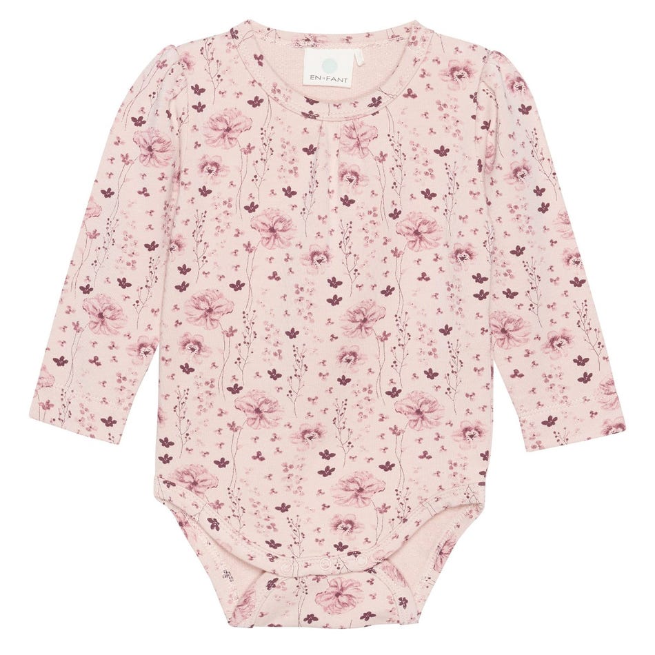 Flower Sweat Bodysuit 6-24m