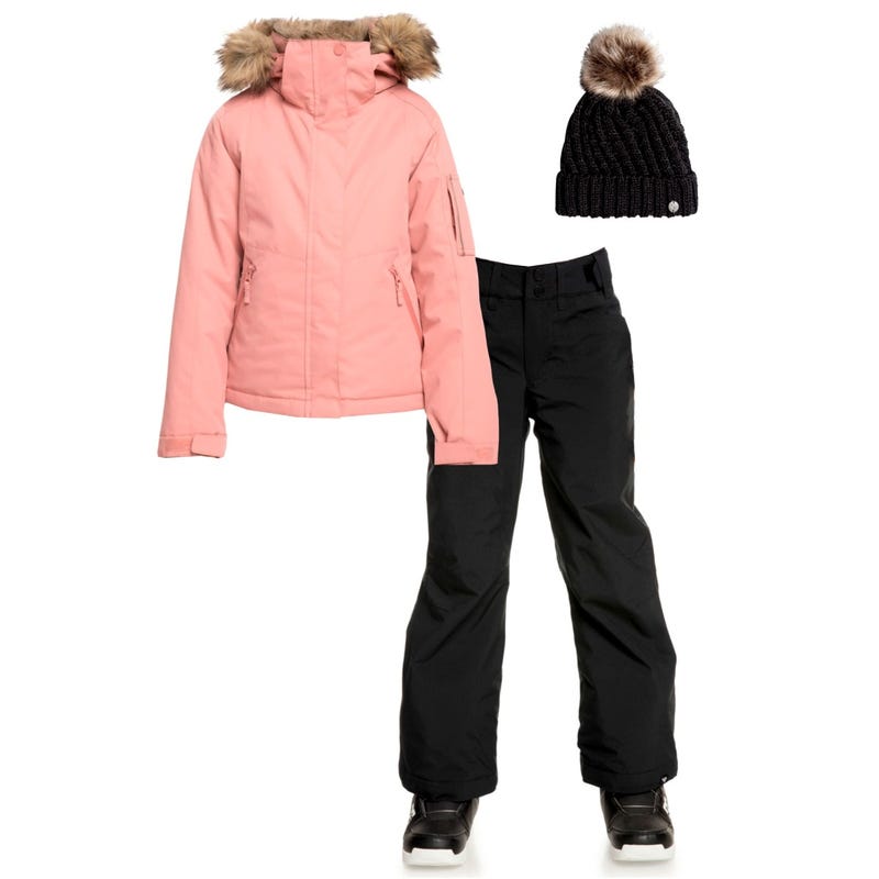 Meade Girl Snowsuit Pink/Black 8-16Y + Beanie