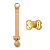 Elodie Pacifier Clip + Pacifier- Mustard