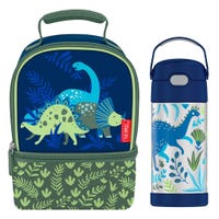Boite à Lunch Double + Bouteille 355ml - Dinosaures
