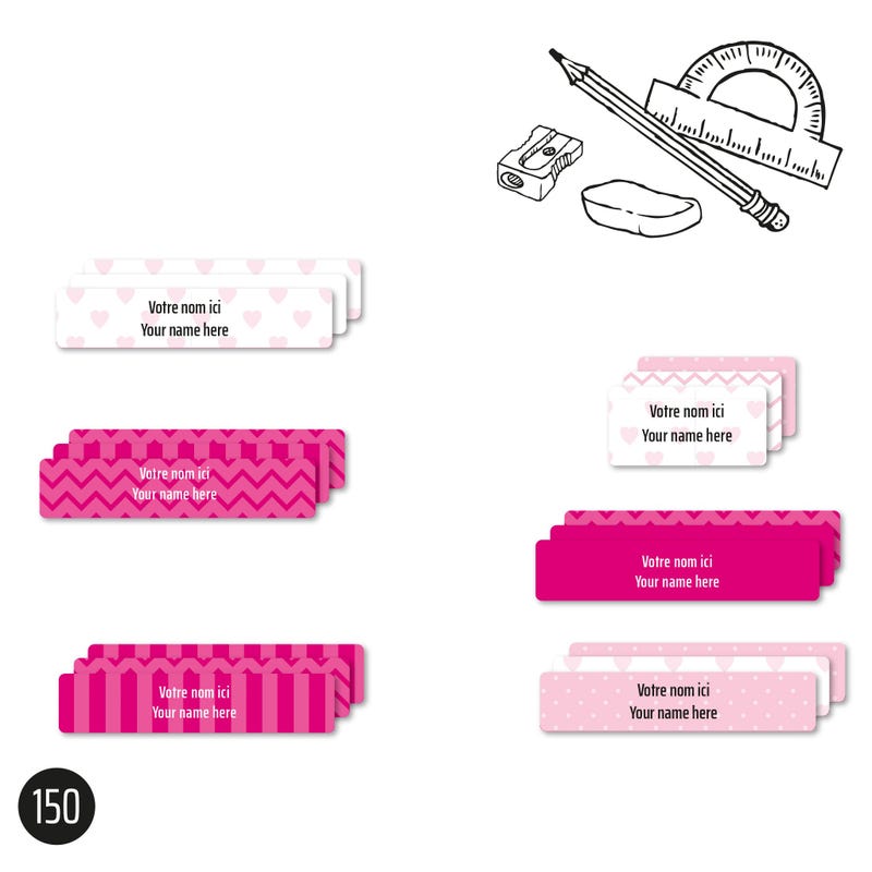 Essential Labels – School pink
