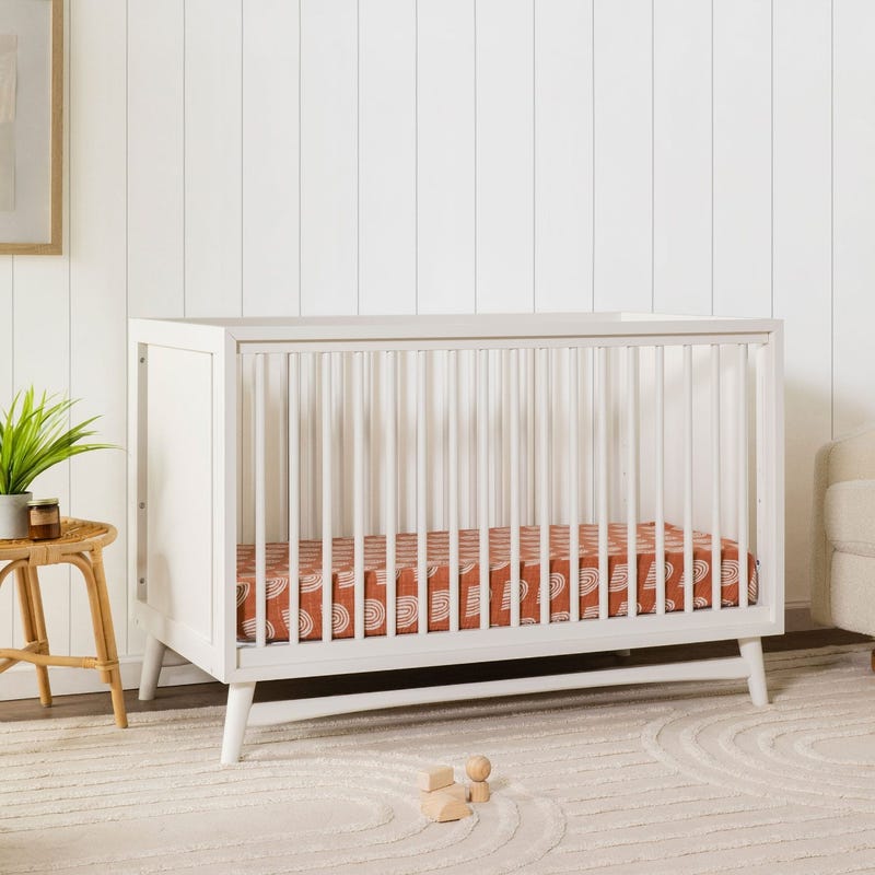 Peggy Mid-Century 3-in-1 Convertible Crib - White