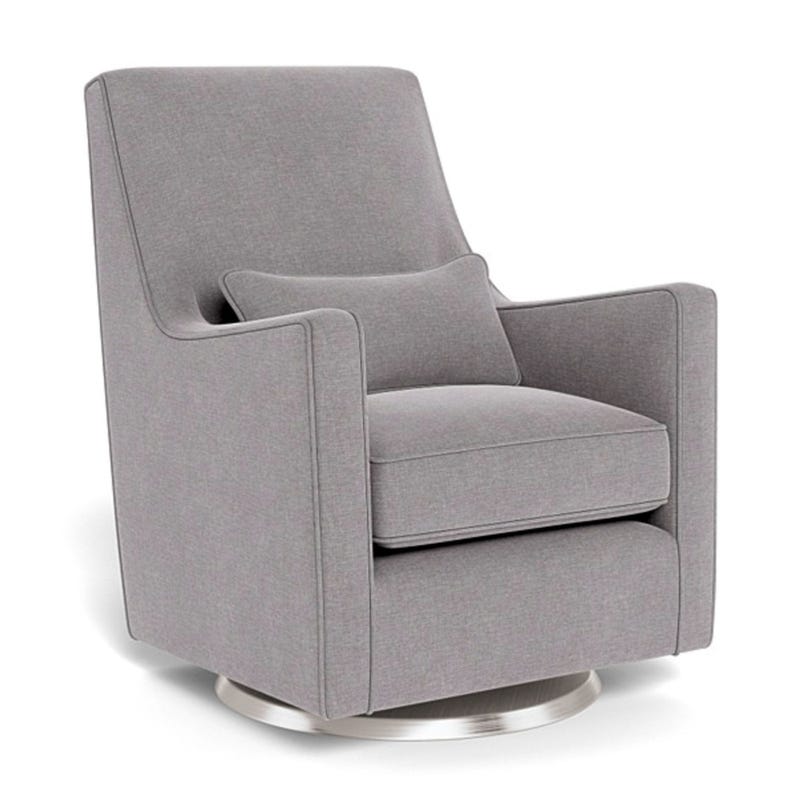 Luca Rocking and Swivel Chair - Pebble Grey / Steel