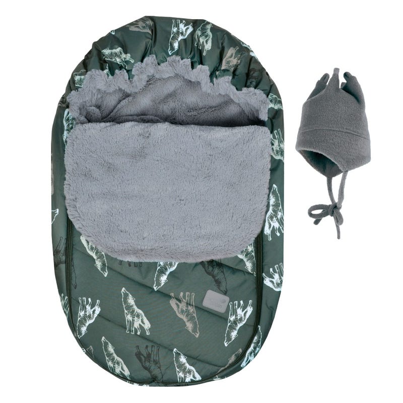 Car Seat Cover Wolves - Green