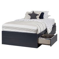 Navali Twin Mates Bed with 3 Drawers - Blueberry