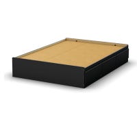 Step One Double Mates Bed with 3 Drawers - Pure Black