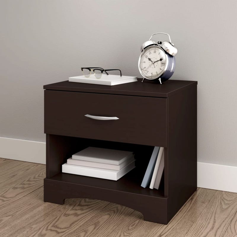 South Shore Furnitures Step One 1-Drawer Nightstand - Chocolate