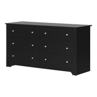 Vito 6-Drawer Double Dresser - Pure Black