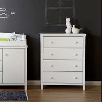 Cotton Candy 4-Drawer Chest Dresser - Pure White