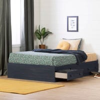 Summer Breeze Double Bed with 3 Drawers - Blueberry