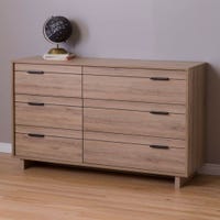 Fynn 6-Drawer Double Dresser - Rustic Oak