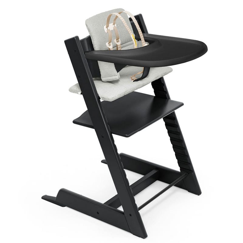 Tripp Trapp® High Chair and Cushion with Stokke® Tray - Black
