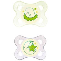 Night Orthodontic Pacifier 0-6months Set of 2 - Yellow Glow in the Dark